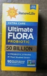 Renewlife Ultimate Flora Extra Care Probiotic 50 Billion Cfu 90 Vegan Caps. Fixed Price $34.50.