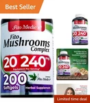 Top Quality 18 Mushroom Complex Supplement - 200 Softgels For Vitality & Health. Fixed Price $14.31.
