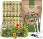 Organo 30 Herb & Edible Flower Seeds, Pink, Yellow, Purple, Green. Fixed Price $41.23.