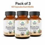 Organic India Breathe Free 60 Veg Capsules Ayurvedic Herbal Wellness 3 Pack. Fixed Price $26.51.