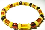 Adult Amber Bracelet Mixed Beads Natural Baltic On Elastic A-59. Fixed Price $59.00.