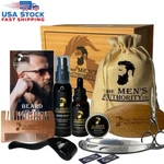 Nib Beard Growth Kit For Men Derma Roller Oil Serum Wash Balm Boosts Wood. Fixed Price $17.99.