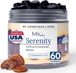Serenity Reishi Mushroom Gummies For Adults - 500MG Whole Fruiting Body Extract. Fixed Price $17.99.