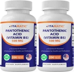 Vitamatic Pantothenic Acid (vitamin B5) 500 Mg- 200 Capsules Pack. Fixed Price $26.99.