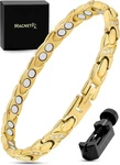Magnetrx Ultra Strength Magnetic Bracelets For Women S/steel Crystal (gold Xo). Fixed Price $51.10.