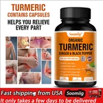 Turmeric Ginger Black Pepper Capsules 1500 Mg Joint Heart Health Immune 120 Ct. Fixed Price $13.59.
