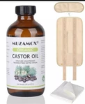Muzamox Castor Oil Organic Cold Pressed Unrefined Glass Bottle 8FL.OZ Expire 26. Fixed Price $25.00.