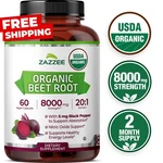 Usda Organic Beet Root 8000 Mg Strength 20:1 Extract, 60 Vegan Capsules, Kosher. Fixed Price $20.97.