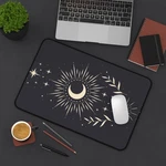 Crescent Moon Radiant Stars Desk Mat Celestial Mousepad. Fixed Price $32.99.