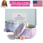 2-PACK Soy Candles Gift Set Lavender, Vanilla, Rose Scents Portable Tin .... Fixed Price $17.99.