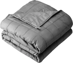 Heavy 17LB Weighted Blanket - 100% Cotton, Nontoxic Glass Beads, Light Grey. Fixed Price $110.99.