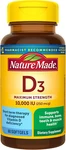 Nature Made Maximum Strength Vitamin D3 10000 Iu 250MCG Supplement, 60 Softgels. Fixed Price $23.94.