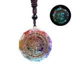 Day Up Orgonite Necklace Sri Yantra Luminous Pendant Sacred Geometry Chak.... Fixed Price $41.32.