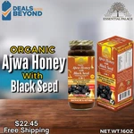 Organic Ajwa Honey With Black Seed By Essential Palace 3 In 1, 16 Oz. Fixed Price $22.45.