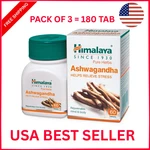 Himalaya Ashwagandha Pack Of 3 Herbal Supplement 180 Capsules Long Expiry. Fixed Price $25.00.