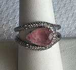 Bomb Party Ring RG48270 - Electric Icon Pink Rose Quartz Hematite Size 9. Fixed Price $19.00.