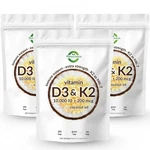 (pack 3) Vitamin D3 10000 Iu + K2 200MCG 300 Softgels Coconut Oil Bone Health. Fixed Price $40.99.