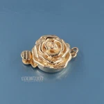 Sterling Silver 12MM (11.5MM) Gold Rose Box Clasp W/closed Rings #44024. Fixed Price $22.75.