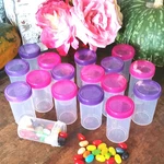 10 Pill Bottles Pink Purple Lid Cap Birthday Party 4314 Decojars Usa Snacks. Fixed Price $16.85.