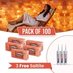 Himalayan Salt Bricks 8X4X2 Pack Of 100 With 3 Free Glue For Spa Sauna Wall. Fixed Price $745.75.