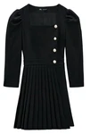 Zara Box Pleated Blazer Pearl Button Wrap Dress In Black Women's Size. Fixed Price $69.00.