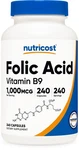 Nutricost Folic Acid (vitamin B9) 1000 Mcg, 240 Capsules Gluten Free & Non-gmo. Fixed Price $12.99.