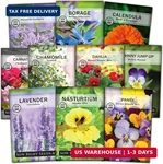 Sow Right Seeds - Edible Flower Collection For Planting Individual Packet. Fixed Price $26.14.