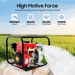 Water Pump 2 Inch, 7.5HP 110GPM 4-CYCLE Engine, Diesel Powered 100FT. Fixed Price $366.76.
