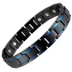 Magenergy Men's Magnetic Bracelets,titanium Steel 21.5CM, Black-blue. Fixed Price $35.73.