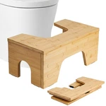 Bambition Folding Toilet Stool Squat, 7" & 9" Adjustable Heights, Bamboo Pott.... Fixed Price $45.77.