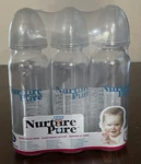 Vtg Nurture Pure Glass Baby Bottles Streamline 8 Oz Nos 3 Pack W/ Lids New Abdl. Fixed Price $69.95.