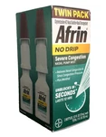Twin Pack Afrin No Drip Severe Congestion 0.5OZ Nasal Pump Mist Exp 08/2026. Fixed Price $14.90.