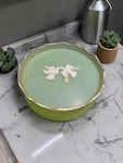 1960S Avon Rapture Beauty Dust Green Powder Box White Doves Jewelry/trinket Vtg. Fixed Price $15.30.