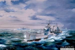 Original Naval Oil Painting Royal Navy Cruiser Hms Belfast Battle Of North Cape. Fixed Price $4706.10.