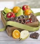 Enticing Fruit & Sweets Gift Box-tasteful Freshly Picked Food Savories Present. Fixed Price $49.99.