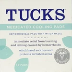 Tucks Medicated Cooling Hemorrhoidal Pads With Witch Hazel 40 Each. Fixed Price $10.02.