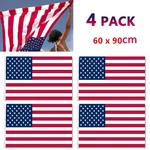 4 Pack Usa U.s. American Flag Polyester Stars Brass Grommets 60X90CM. Fixed Price $13.29.
