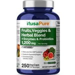 43 Fruits And Veggies Supplement 250 Vcaps With 11 Enzymes & Probiotics. Fixed Price $13.00.