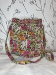 Vera Bradley Tea Garden Shoulder Bag W/ Drawstring Breast Cancer Awareness. Fixed Price $20.00.