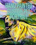 Hand Painted Custom Pet Portrait Commission, 11X14 Inches Acrylic Canvas Dog Cat. Fixed Price $250.00.