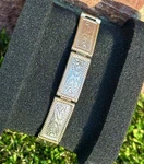 Authentic Sabona Two-tone Textured Stainless Steel Magnetic* Link 7 Bracelet. Fixed Price $39.99.