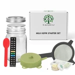 Milk Kefir Grains Starter Kit Jar, Strainer, Spoon, Thermometer, Ferment Lid. Fixed Price $34.99.