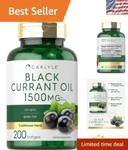 Health Supplement: 1500MG Black Currant Oil Softgels 200 Count Gluten-free. Fixed Price $29.69.