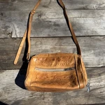 Vtg Grant's Natural's Hand Tooled Brown Leather Shoulder Bag Purse Adjustable. Fixed Price $34.95.