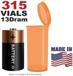 315 Translucent Amber Vials - 13 Dram Pop Top Bottle Smell Proof Containers. Fixed Price $58.16.