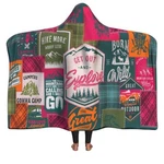 Camping Hiking Exploring Teens And Adults Hooded Blanket, Adventure Throw. Fixed Price $59.99.
