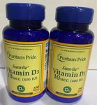 2X Puritan's Pride Vitamin D3 10 Mcg 400 Iu Sunvite Bone Health 250 Tabs Each. Fixed Price $12.99.