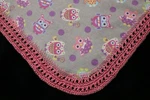 Receiving Blanket Hand Crochet Edge New Baby Shower Gift Girl Owls Who Loves You. Fixed Price $13.99.