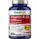 Nusapure Vitamin B12-5000 Mcg 150 Veggie Capsules (non-gmo & Vegan). Fixed Price $34.31.