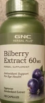 Gnc Herbal Plus Bilberry Extract 60 Mg Capsules (100 Servings) Best By 09/26. Fixed Price $29.99.